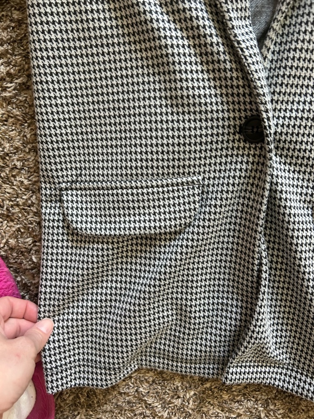 Classic Black & White Houndstooth Blazer - Picture 3 of 3